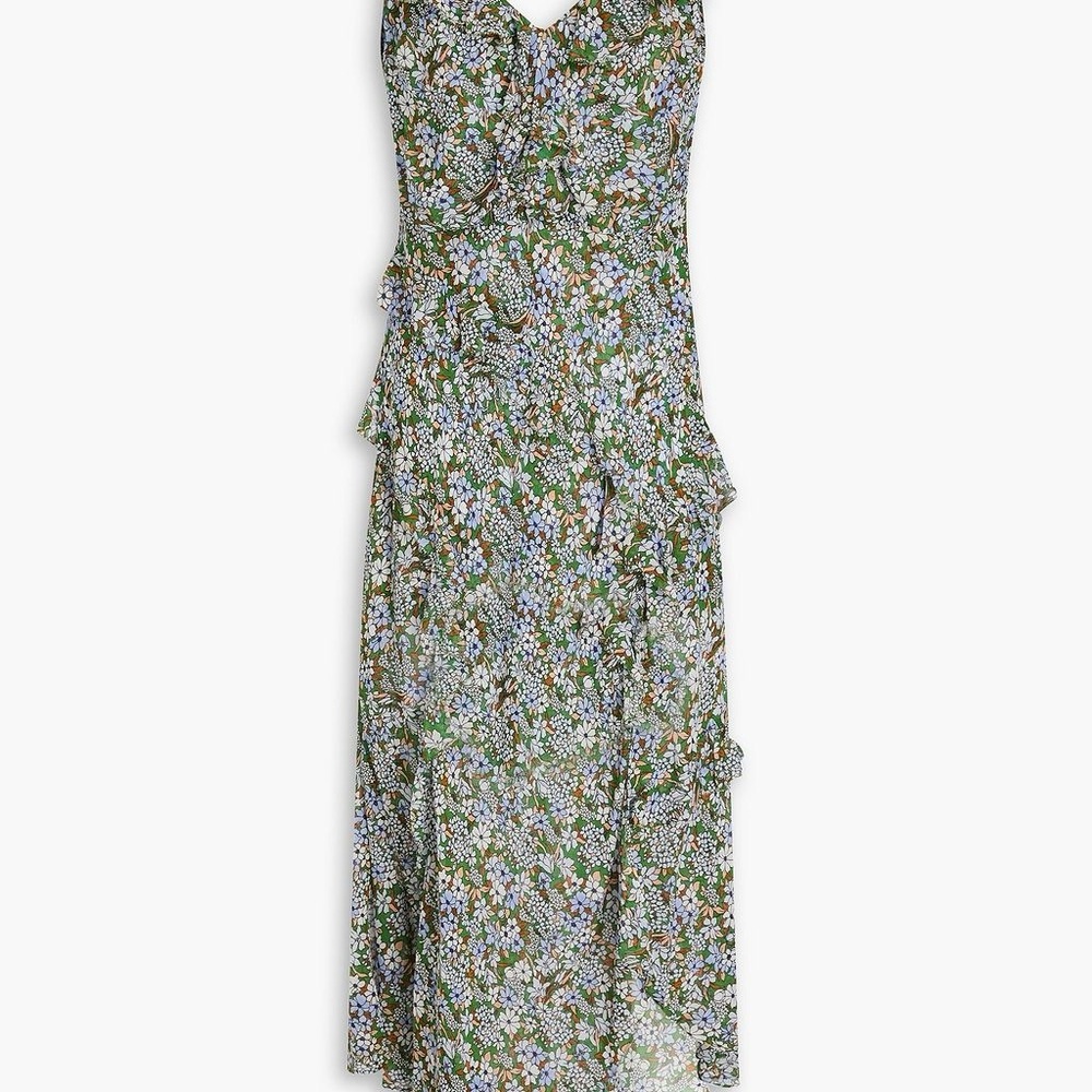 Veronica Beard Asymmetrical Green and Blue Dress - Picture 2 of 4